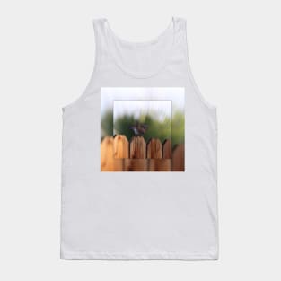 Female House Finch on Wooden Fence Digital Art Tank Top